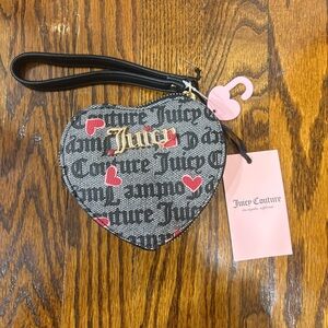 Juicy Couture Black and Pink Heart Pouch